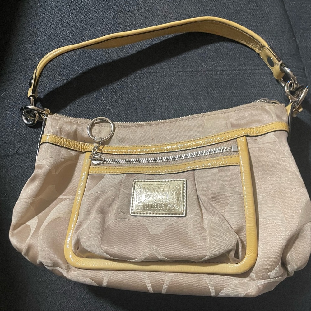 Coach Poppy Beige and Yellow Women's Bag